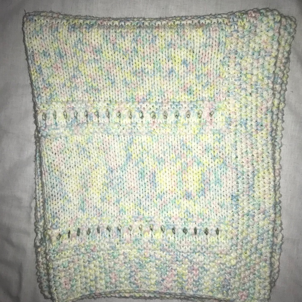Small multicolored knitted blanket